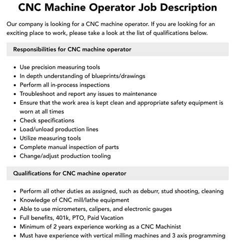 cnc mill machine operator|cnc mill operator job description.